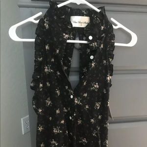 Blue Bird Shirting By Anthropologie Ruffle Top